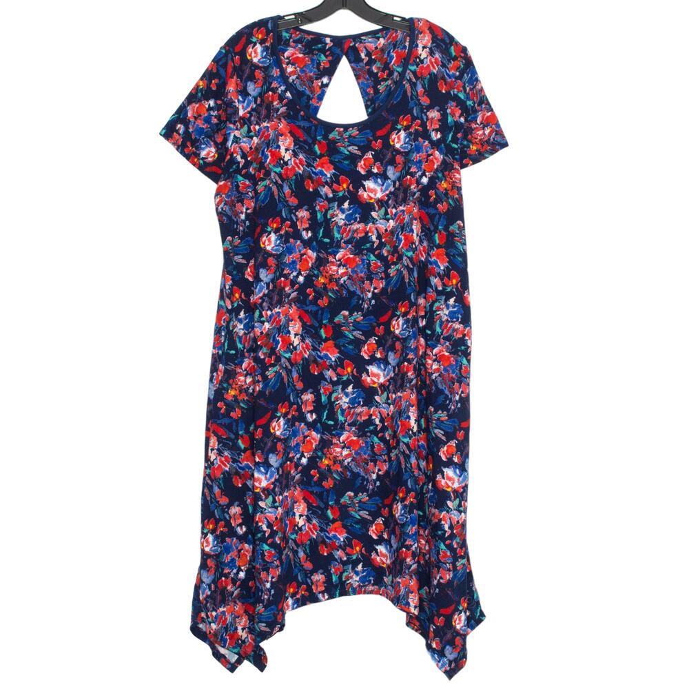 Cuddl Duds Dress Flexwear Floral Cottage Boho Asymmetrical Comfort Feminine 1XP